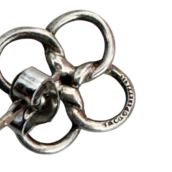 Tiffany & Co. Elsa Peretti Quadrifoglio Four Leaf Clover Silver Earrings - Picture 9 of 10